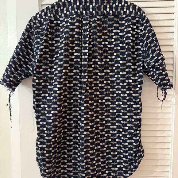 Gitman Bros. Vintage Firefly Print Shirt – Men’s Large – Frayed Sleeves – Limite - Picture 3 of 4